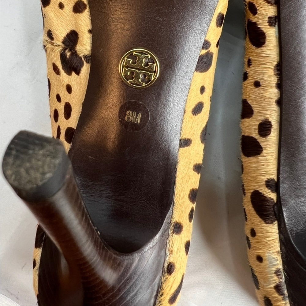 Tory Burch Cheetah Print Calf Hair Heels Pumps Women's Size 8M Classic Style - Picture 10 of 15